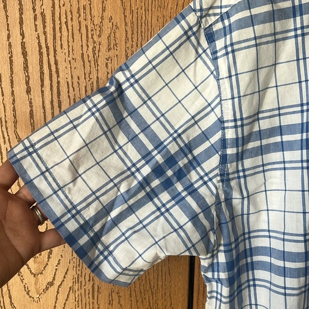 Levi’s Blue Plaid Button Down Shirt Men’s XL Short Sleeve Classic Casual